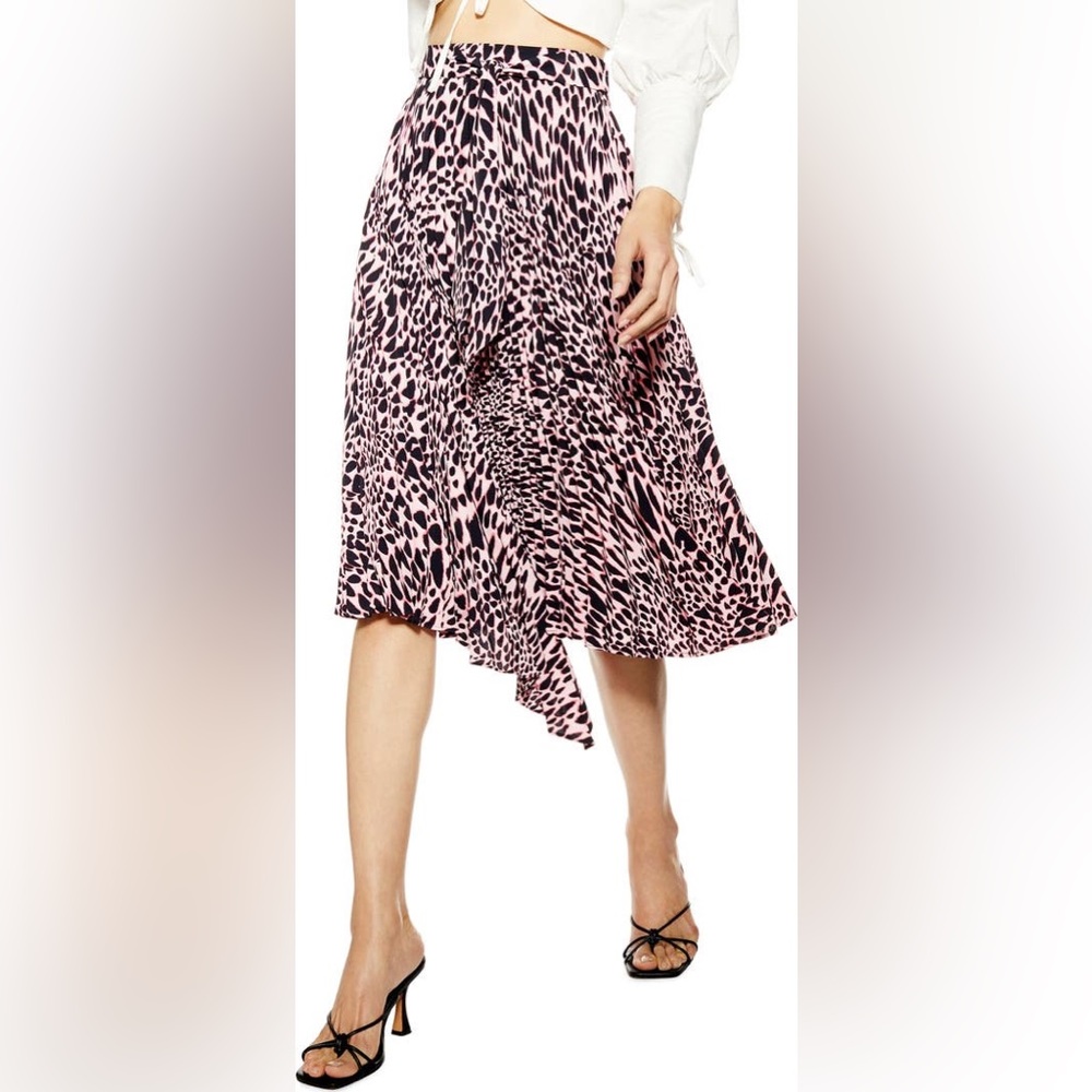 TOPSHOP Petite Taylor Pleat Midi Skirt